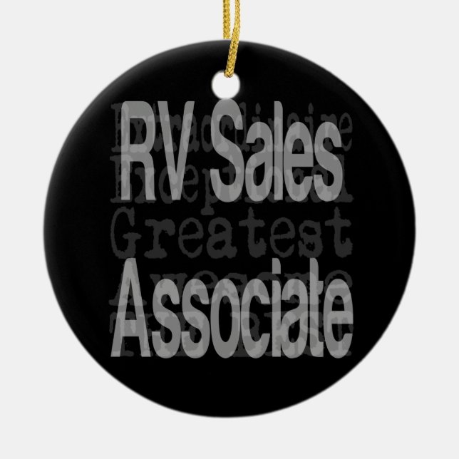 RV Sales Associate Extraordinaire Ceramic Ornament (Front)