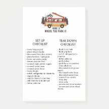 RV Trailer Editable Set Up and Tear Down Checklist