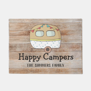RV Trailer Happy Campers Personalized Family Doormat