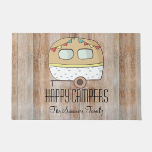 RV Trailer Happy Campers Personalized Family Doormat