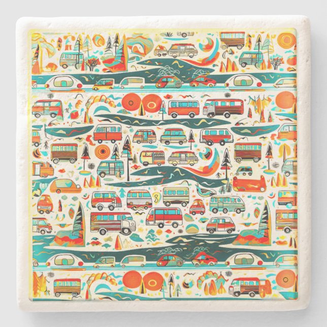 RV Travels Stone Coaster (Front)