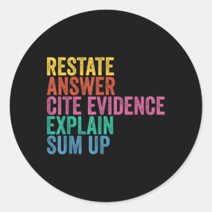Rvegas Basball Fan Writing Strategy Funny Text Classic Round Sticker