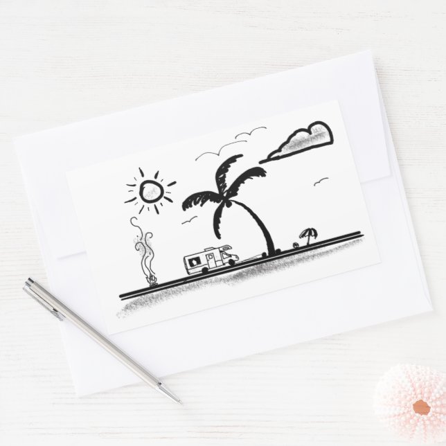 RVing at the Seashore  Sticker (Envelope)