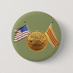 RVN service with flags green sticker 2 Inch Round Button