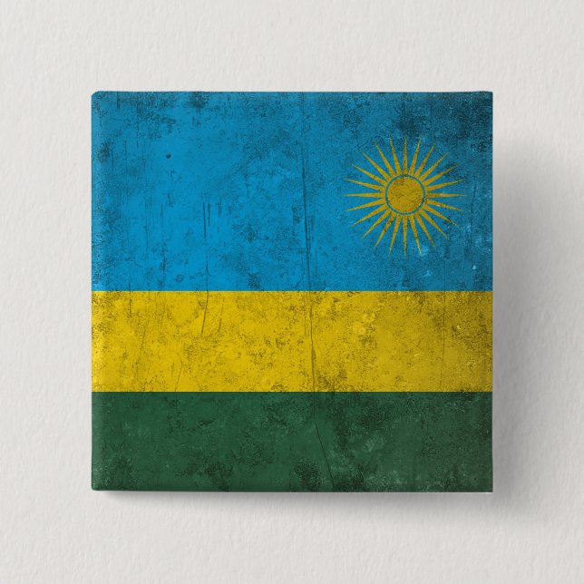 Rwanda 2 Inch Square Button (Front)