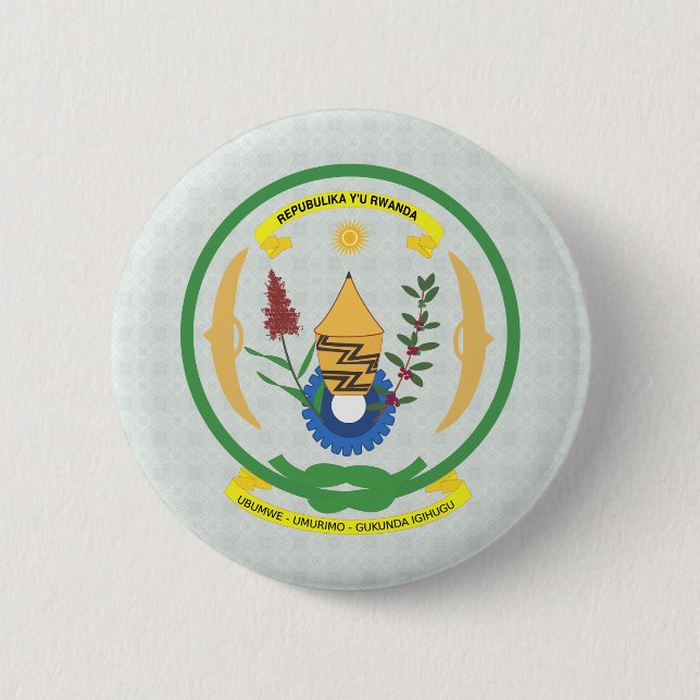 Rwanda Coat of Arms detail 2 Inch Round Button (Front)