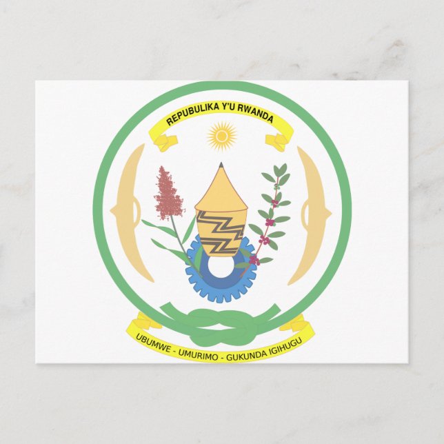 Rwanda coat of arms postcard (Front)