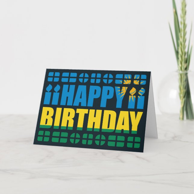 Rwanda Flag Birthday Card (Front)