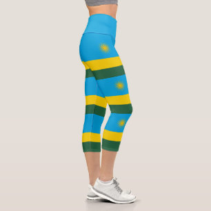Rwanda Flag Capri Leggings