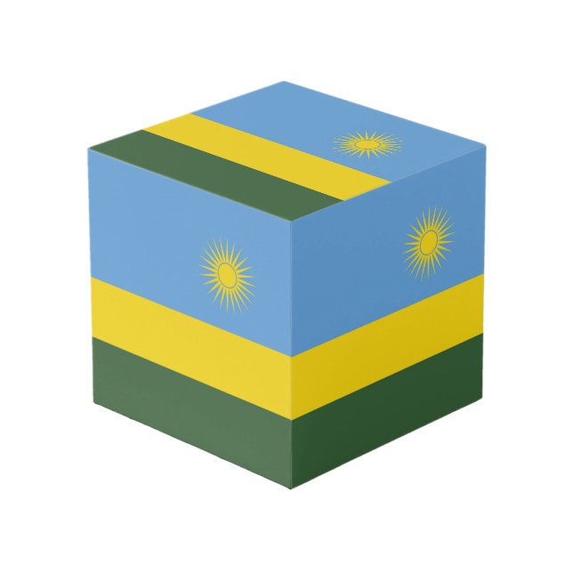 Rwanda flag cube (Front Angled)