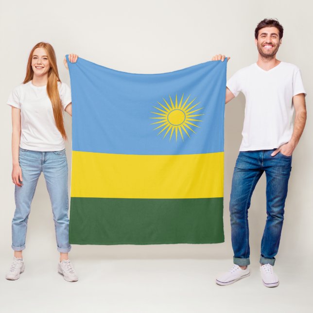 Rwanda flag fleece blanket (In Situ)