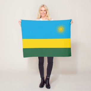 Rwanda Flag Fleece Blanket