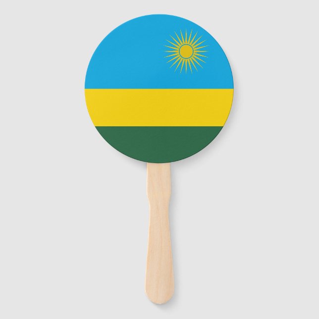 Rwanda Flag Hand Fan (Front)