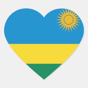 Rwanda Flag Heart Sticker