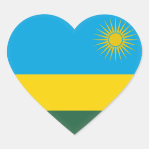 Rwanda Flag Heart Sticker