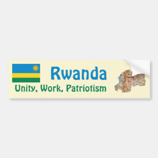 Rwanda Flag + Map Bumper Sticker