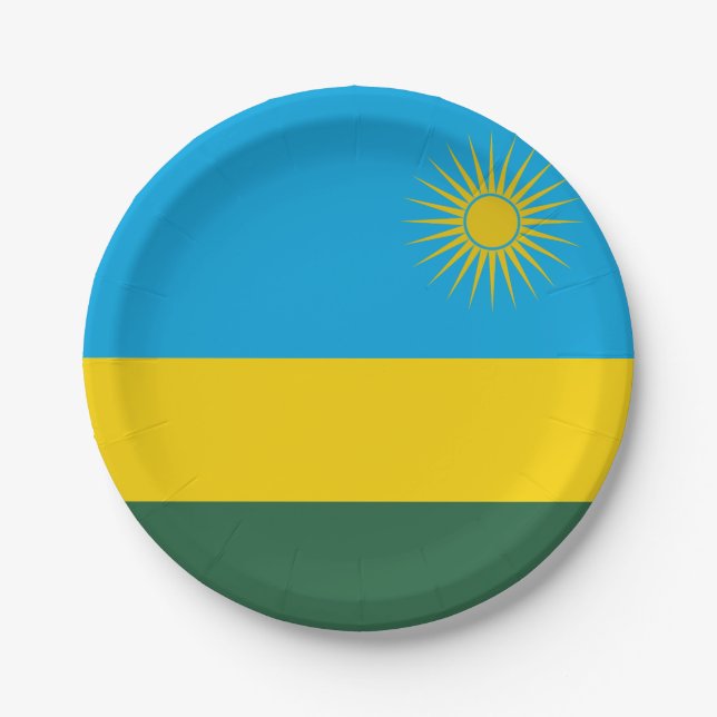 Rwanda Flag Paper Plate (Front)