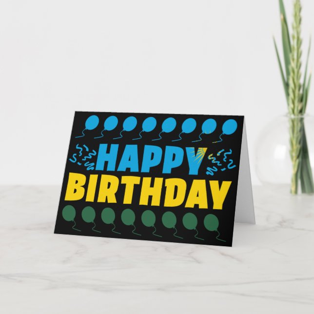 Rwanda Flag Patriotic Birthday Card (Front)
