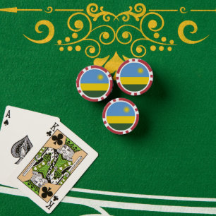 Rwanda flag poker chips