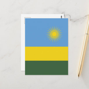 Rwanda flag postcard