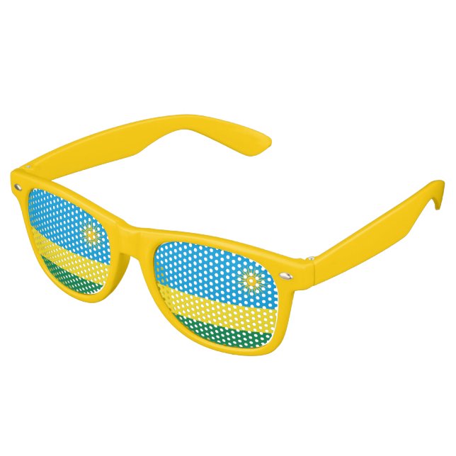Rwanda Flag Retro Sunglasses (Angled)