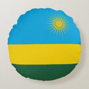 Rwanda Flag Round Pillow
