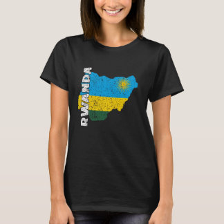 Rwanda Flag Rwandan Roots Vintage Map Rwandan Prid T-Shirt