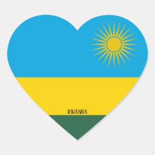 Rwanda Flag Splendid Patriotic Heart Sticker