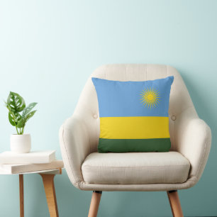 Rwanda flag throw pillow