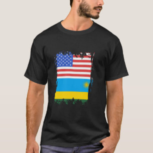 Rwanda Flag USA Rwandan Roots Vintage Rwandan Prid T-Shirt