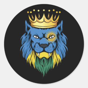 Rwanda  Lion King Flag Classic Round Sticker