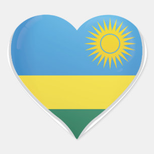 Rwanda love flag pride heart sticker