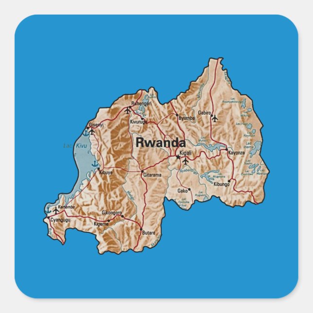 Rwanda Map Sticker (Front)