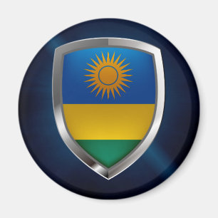 Rwanda Metallic Emblem Magnet