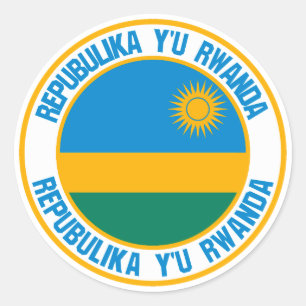Rwanda Round Emblem Classic Round Sticker