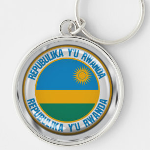 Rwanda Round Emblem Keychain