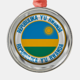 Rwanda Round Emblem Metal Ornament