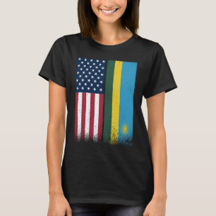 Rwanda  Rwandan American Flags Proud USA Rwanda T-Shirt