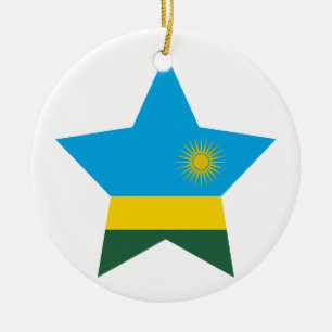 Rwanda Star Ceramic Ornament