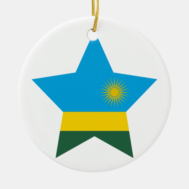 Rwanda Star Ceramic Ornament (Front)