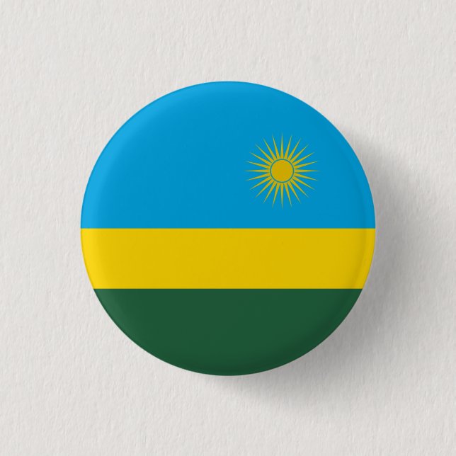 Rwandan Flag, Flag of Rwanda 1 Inch Round Button (Front)