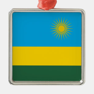 Rwandan Flag (Rwanda) (African Country) Metal Ornament