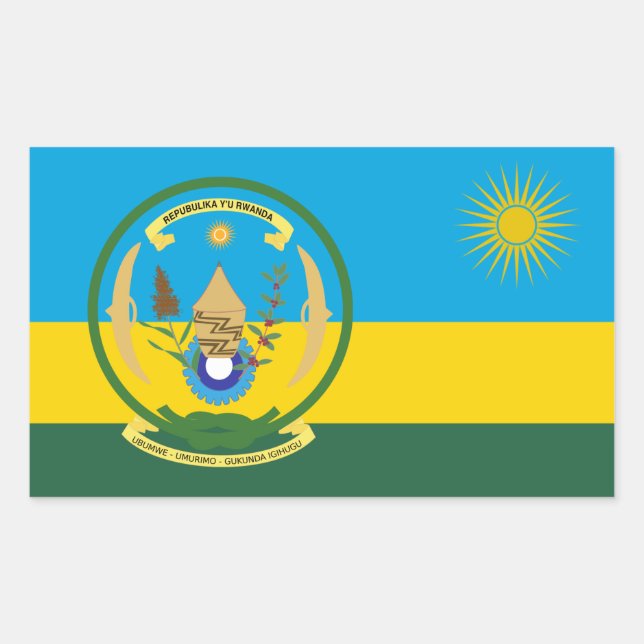 Rwandan Flag & Seal, Flag of Rwanda Sticker (Front)