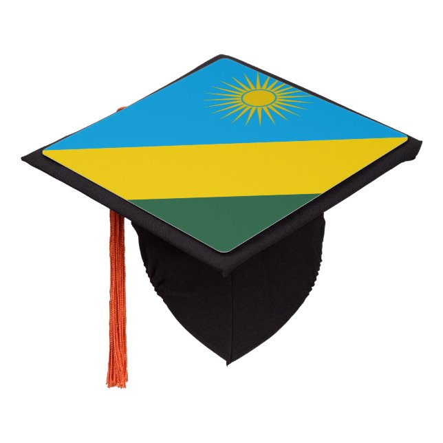 Rwandan / Rwandese flag Graduation Cap Topper (Angled)