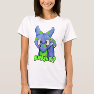 RWAR? (Blue) Cute baby dragon roaring T-Shirt