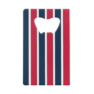 RWB Baseball Coord Stripes 1-CARD BOTTLE OPENER Wallet Bottle Opener