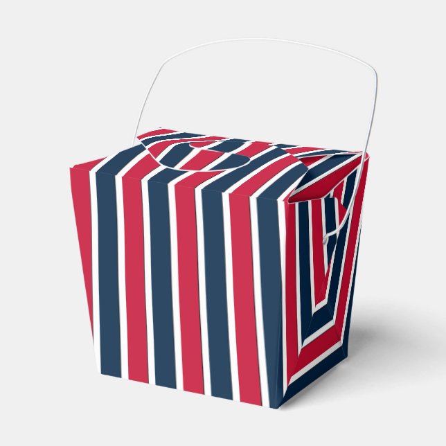 RWB,Baseball Coord Stripes 1-FAVOR BOX, take out Favor Box (Front Side)