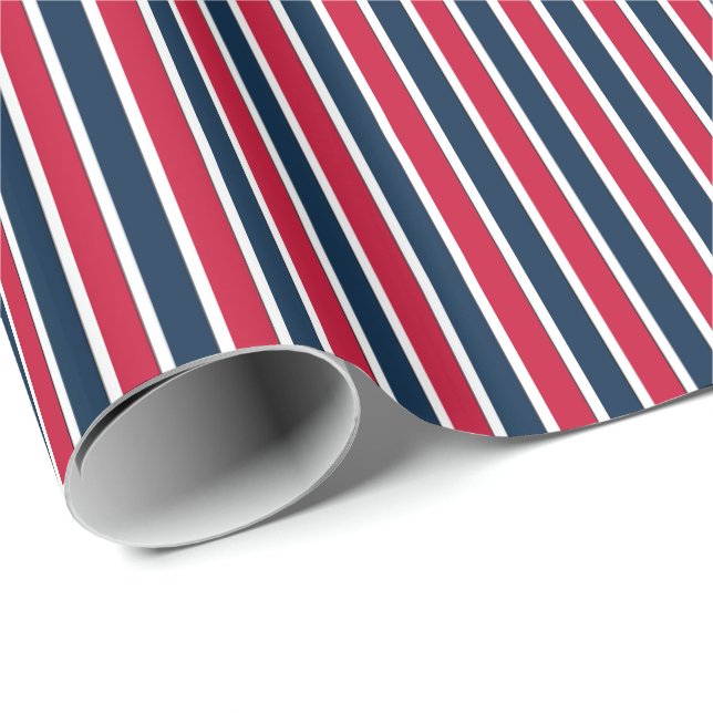 RWB,Baseball Coord. Stripes 1-GIFT WRAPPING PAPER (Roll Corner)