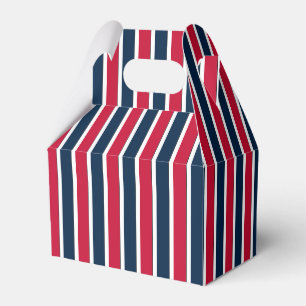 RWB,Baseball Coord Stripes 1-PARTY FAVOR BOX,gable Box