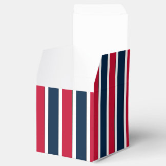 RWB,Baseball Coord Stripes 1-PARTY FAVOR BOX,sq Box